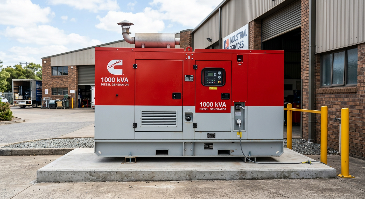 New Cummins 1000 kVA soundproof diesel generator in a canopy enclosure