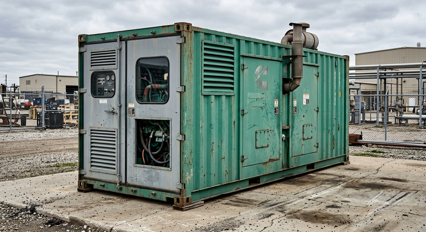 Used Cummins 1250 kVA diesel generator set in a container enclosure