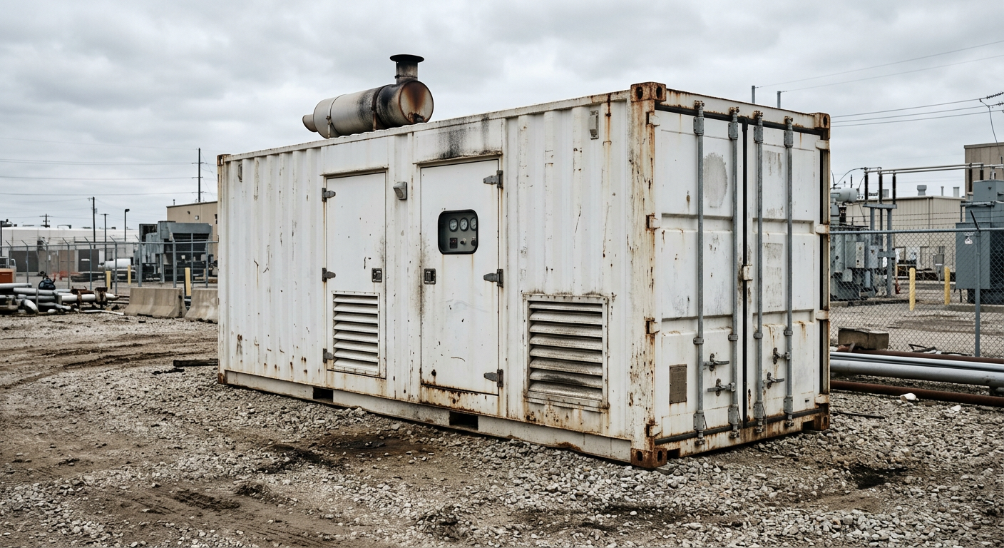 Used Cummins 1500 kVA diesel generator set on a gravel pad