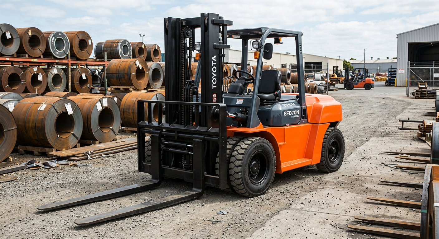 New orange Toyota 7 ton diesel forklift 8FD70N